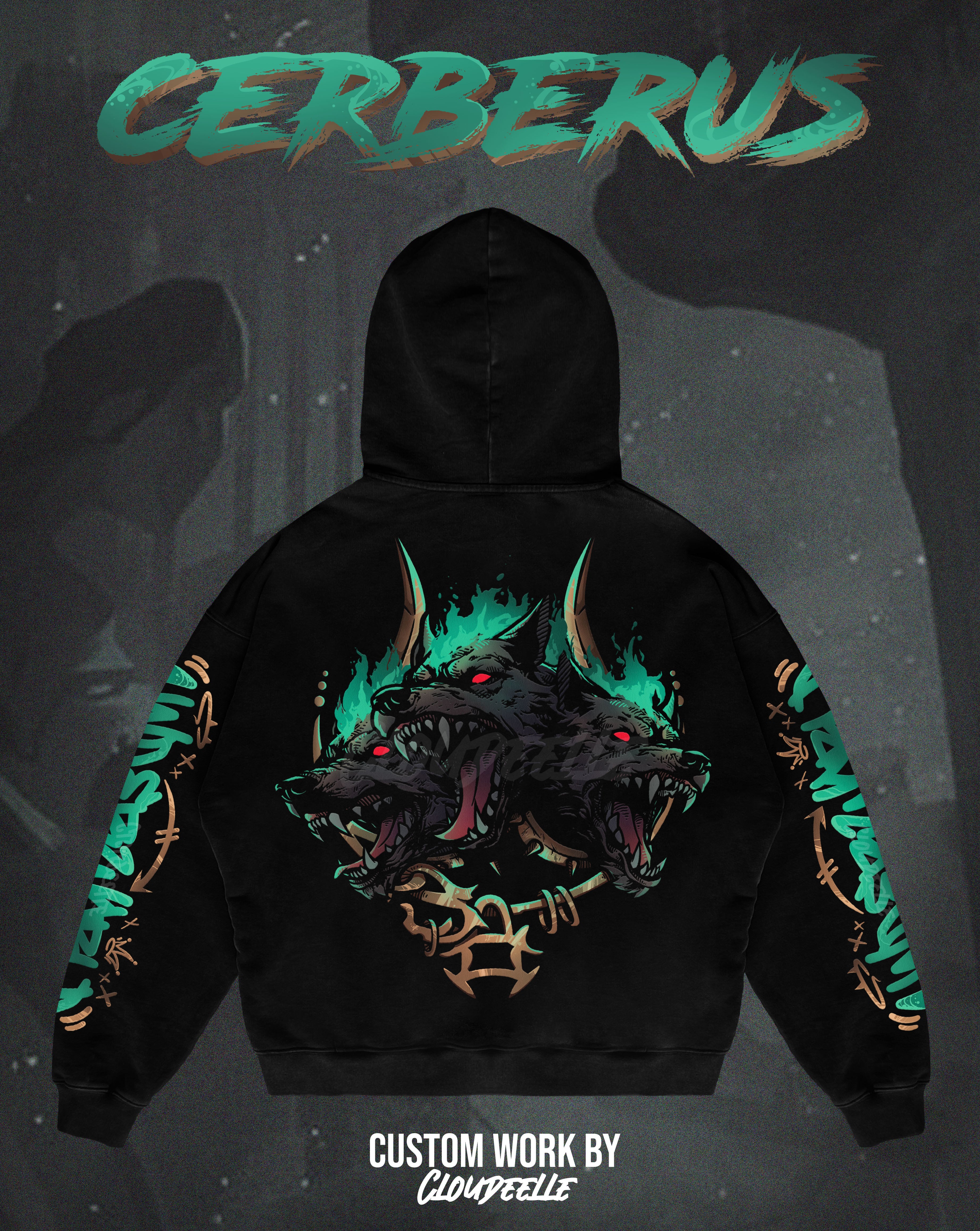 "Hade's Cerberus" - Oversized ZIP-UP Hoodie