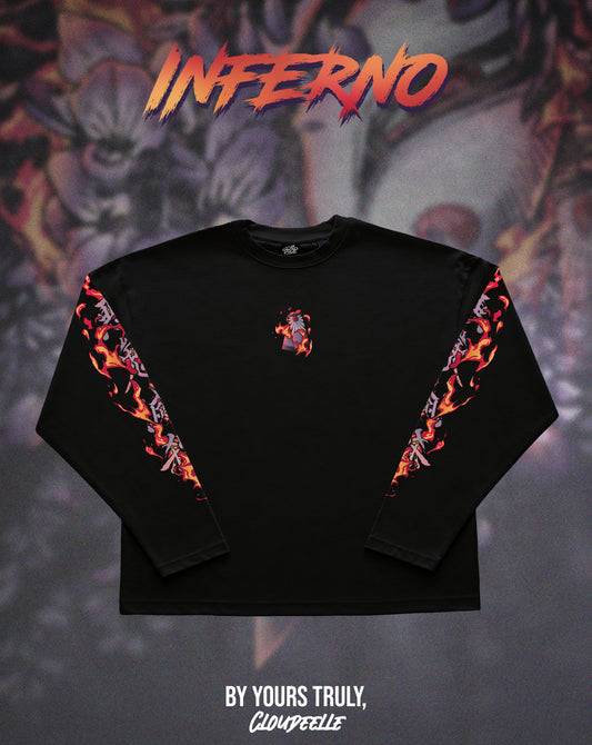 "Inferno" - Oversized Boxy LS Tee