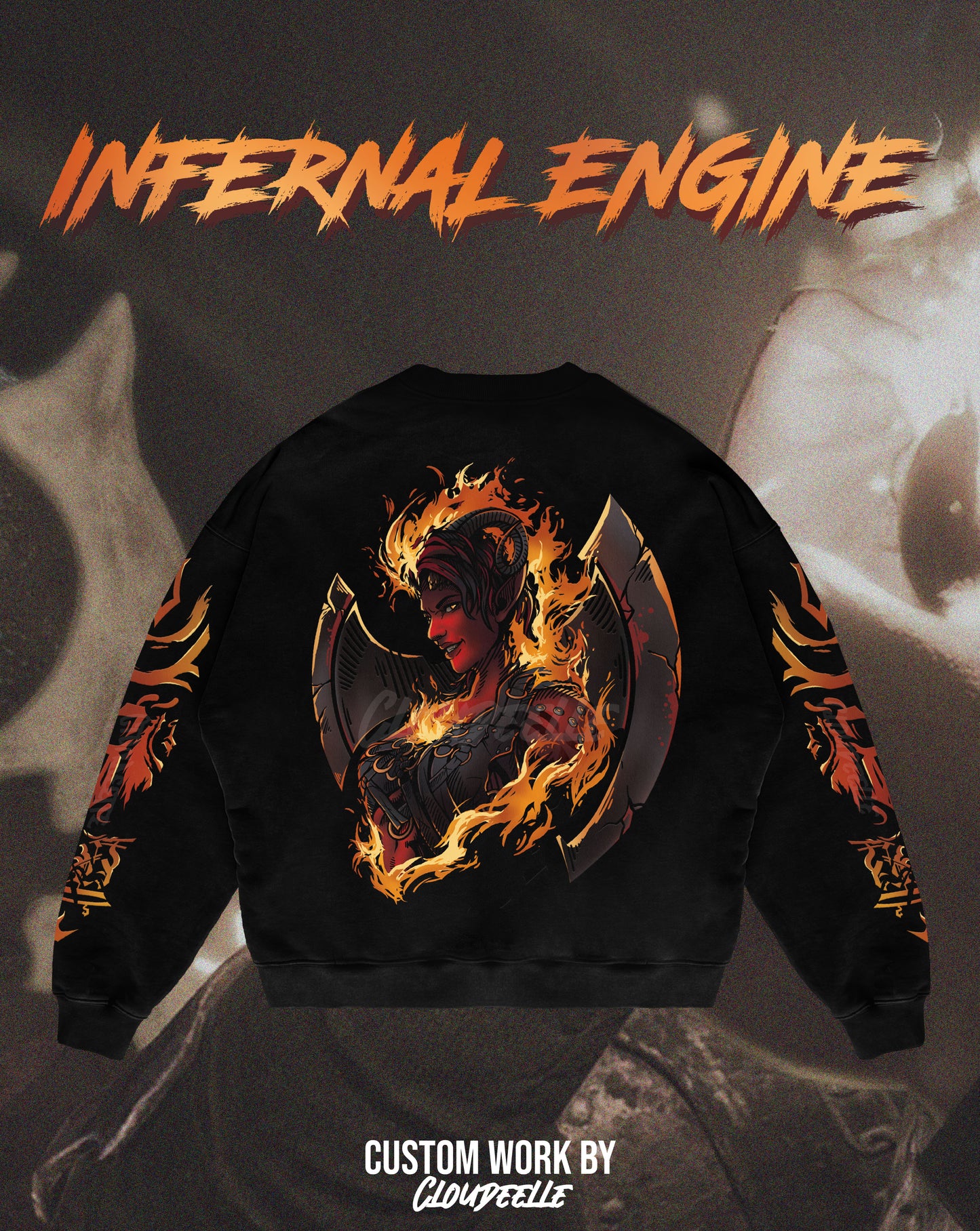 "Infernal Engine" - Oversized Crewneck