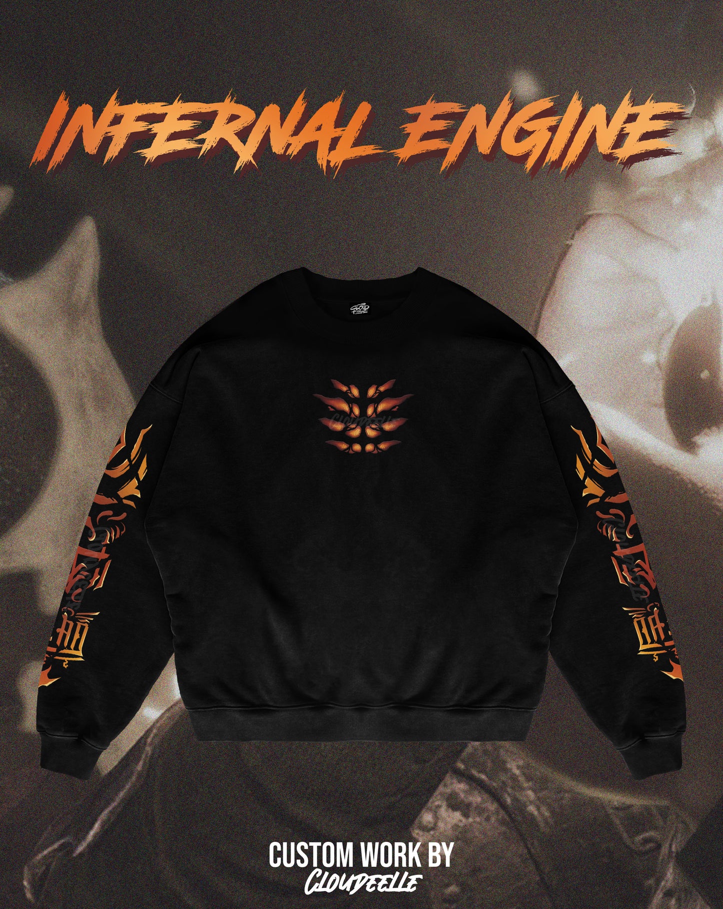 "Infernal Engine" - Oversized Crewneck