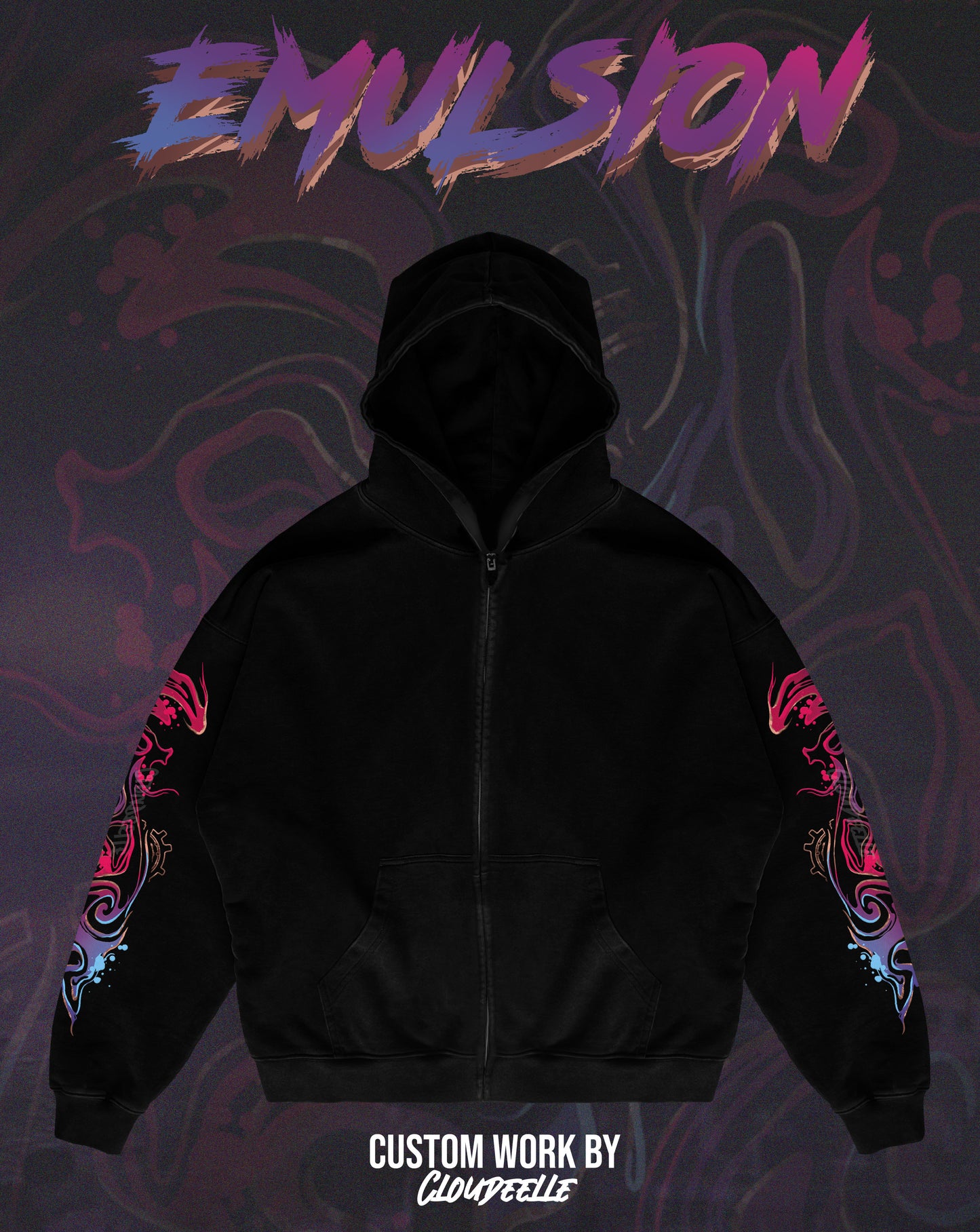 "Emulsion" - Oversized ZIP-UP Hoodie