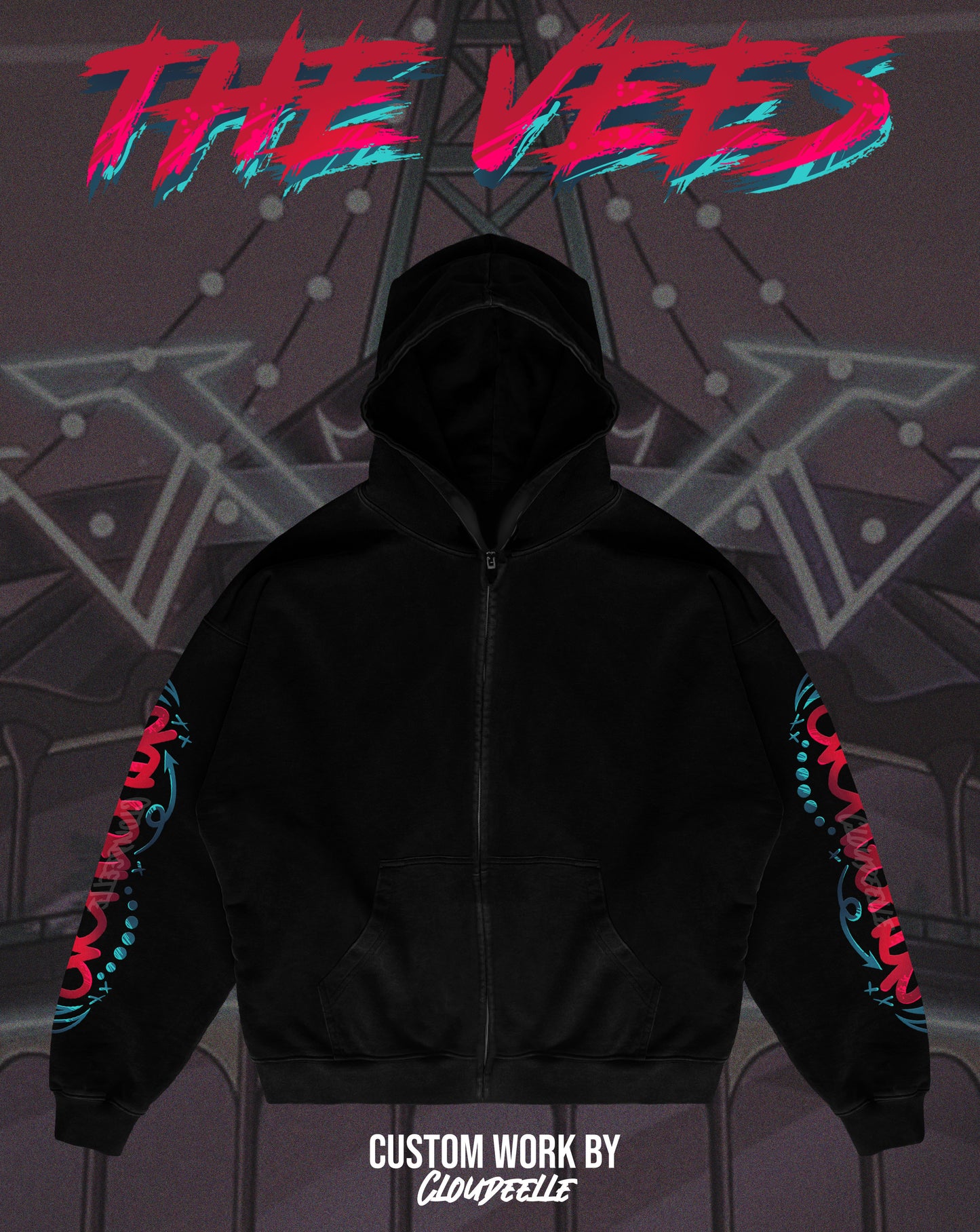 "The Vees" - Oversized ZIP-UP Hoodie