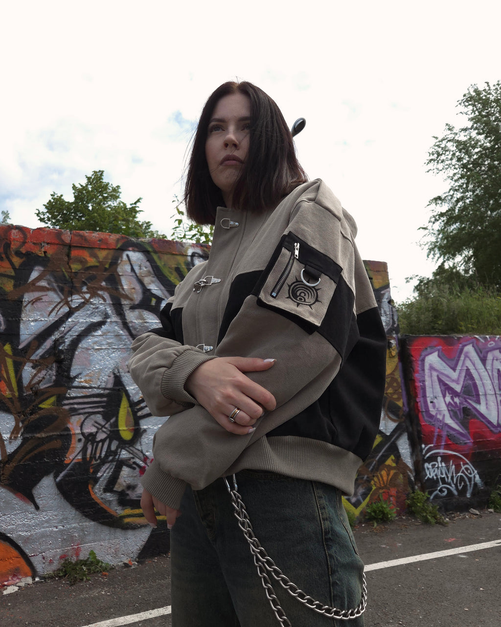 "The Cleaners" - Canvas Clasp Bomber Jacket