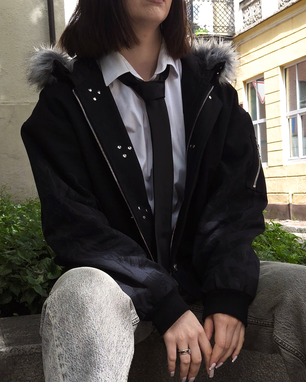 "The Ten Shadows" - Canvas Clasp Bomber Jacket