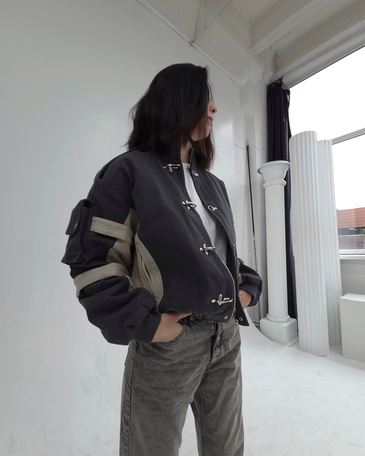 "The Raiders" - Canvas Clasp Bomber Jacket