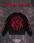 "Compass Needle" - Oversized Crewneck (Red Version)