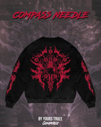 "Compass Needle" - Oversized Crewneck (Red Version)