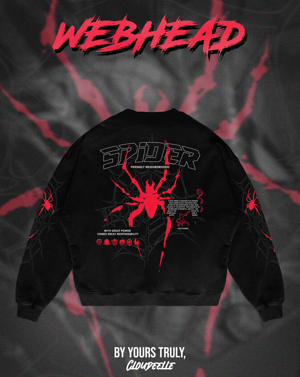 "Webhead" - Oversized Crewneck