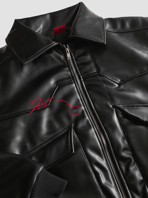 [IMPERFECT] "NC Legend" - PU Leather Jacket (Ready To Ship)