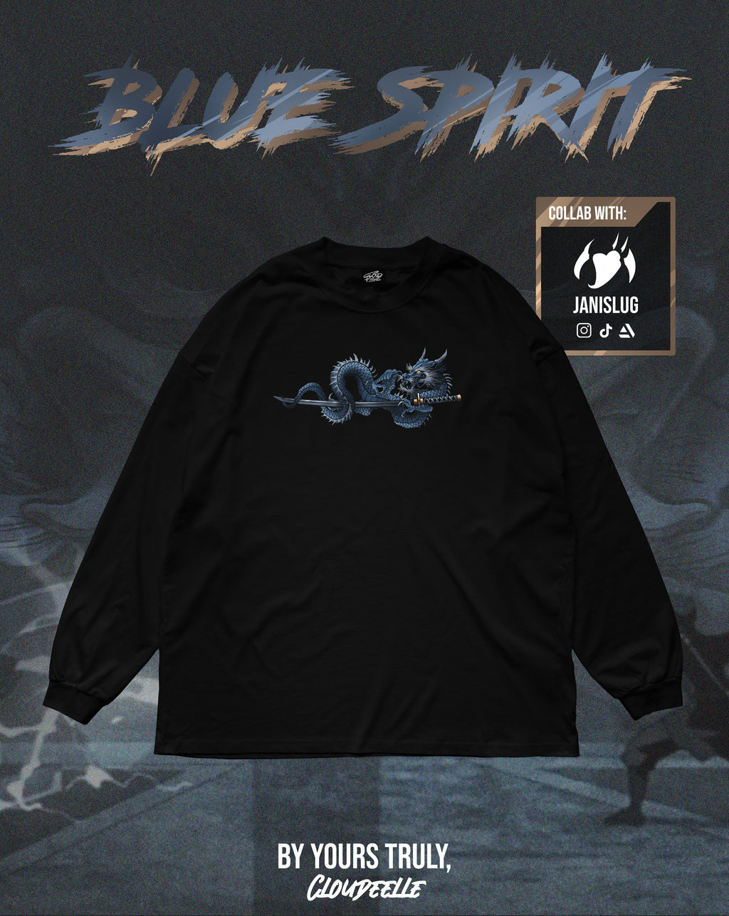 "Blue Spirit" - Oversized Longsleeve Tee
