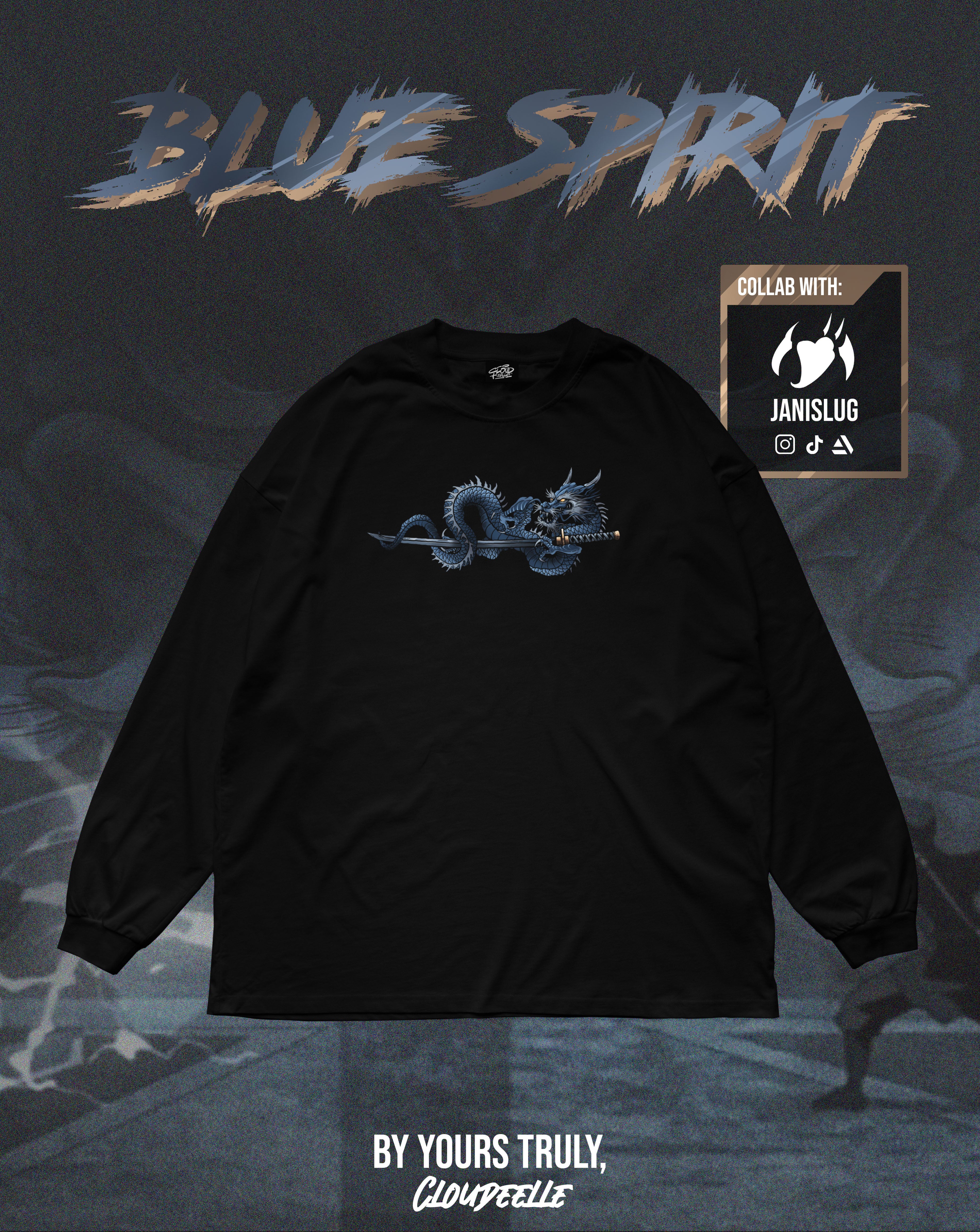 "Blue Spirit" - Oversized Longsleeve Tee
