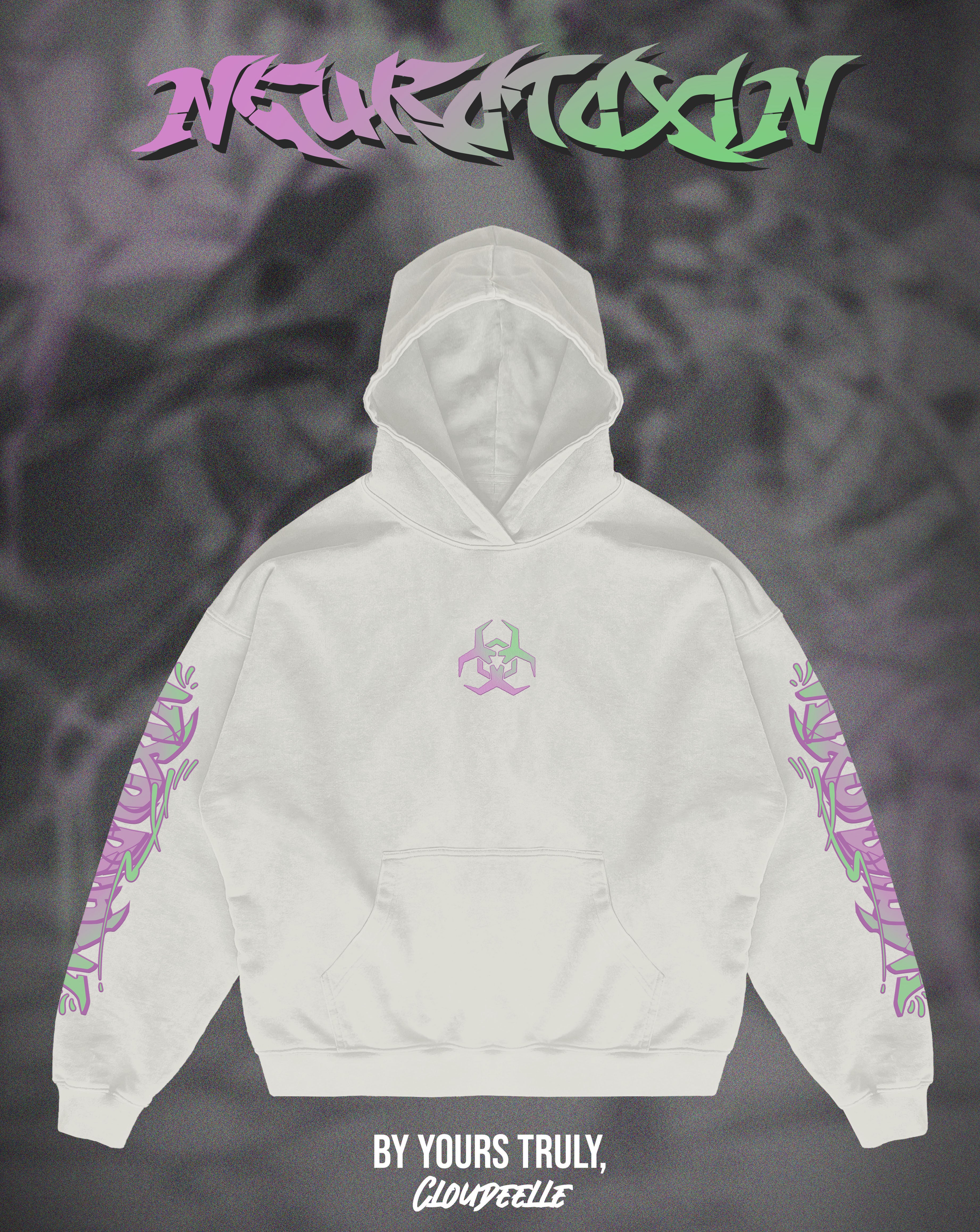 "Neurotoxin" - Oversized Hoodie (Vintage White Version)