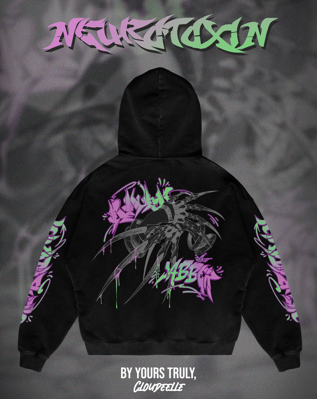 "Neurotoxin" - Oversized Hoodie (Black Version)