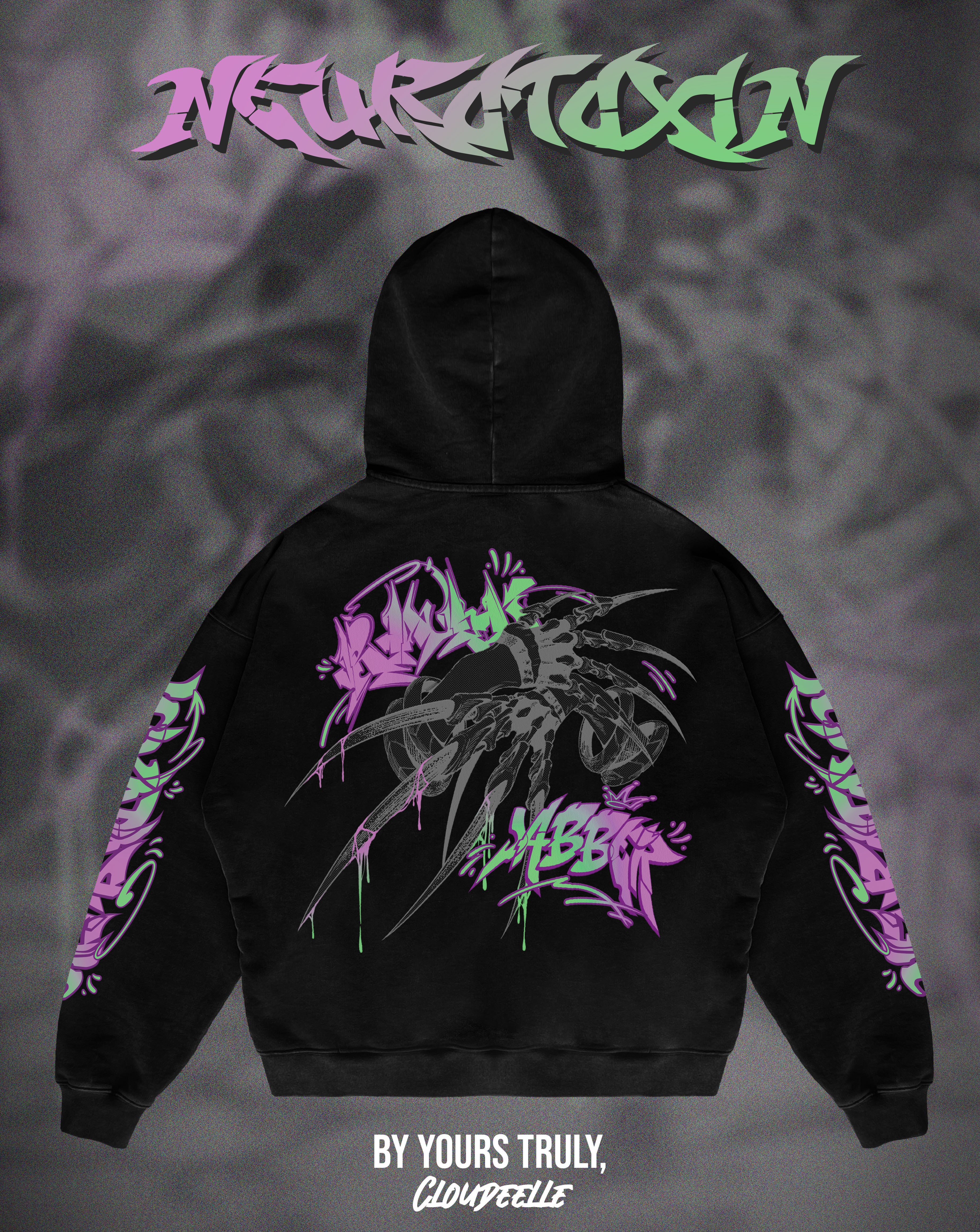 "Neurotoxin" - Oversized Hoodie (Black Version)