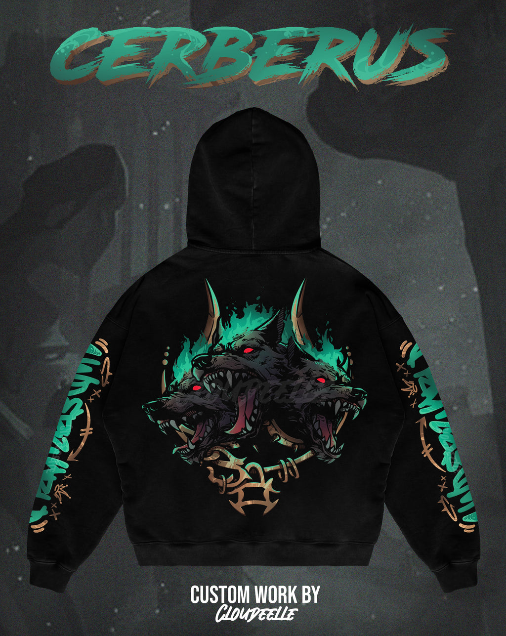 "Hade's Cerberus" - Oversized ZIP-UP Hoodie
