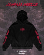 "Compass Needle" - Oversized Hoodie (Red Version)