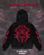 "Compass Needle" - Oversized Hoodie (Red Version)