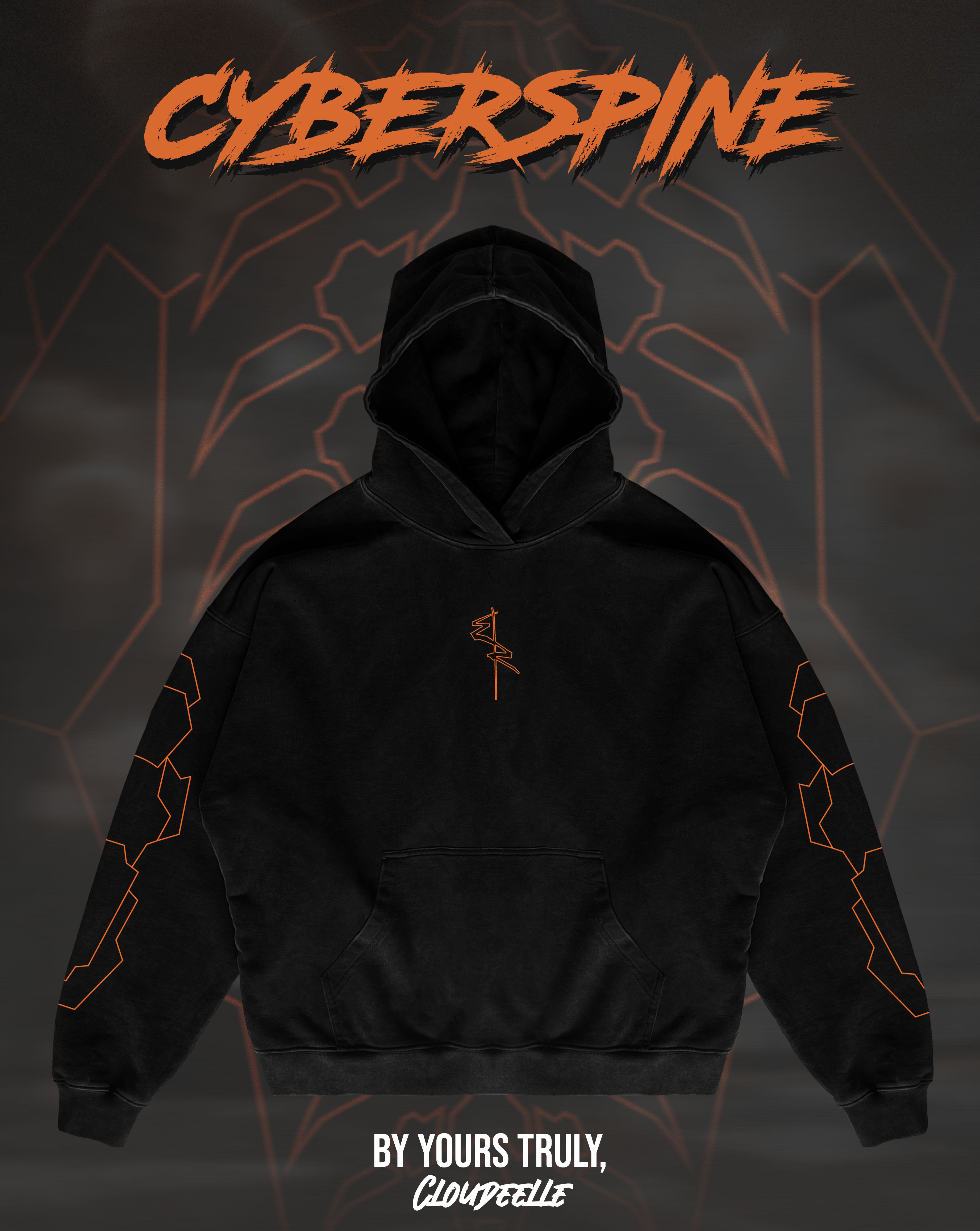 "Cyberspine" - Oversized Hoodie (Orange Version)