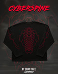 "Cyberspine" - Oversized Boxy LS Tee (Red Version)