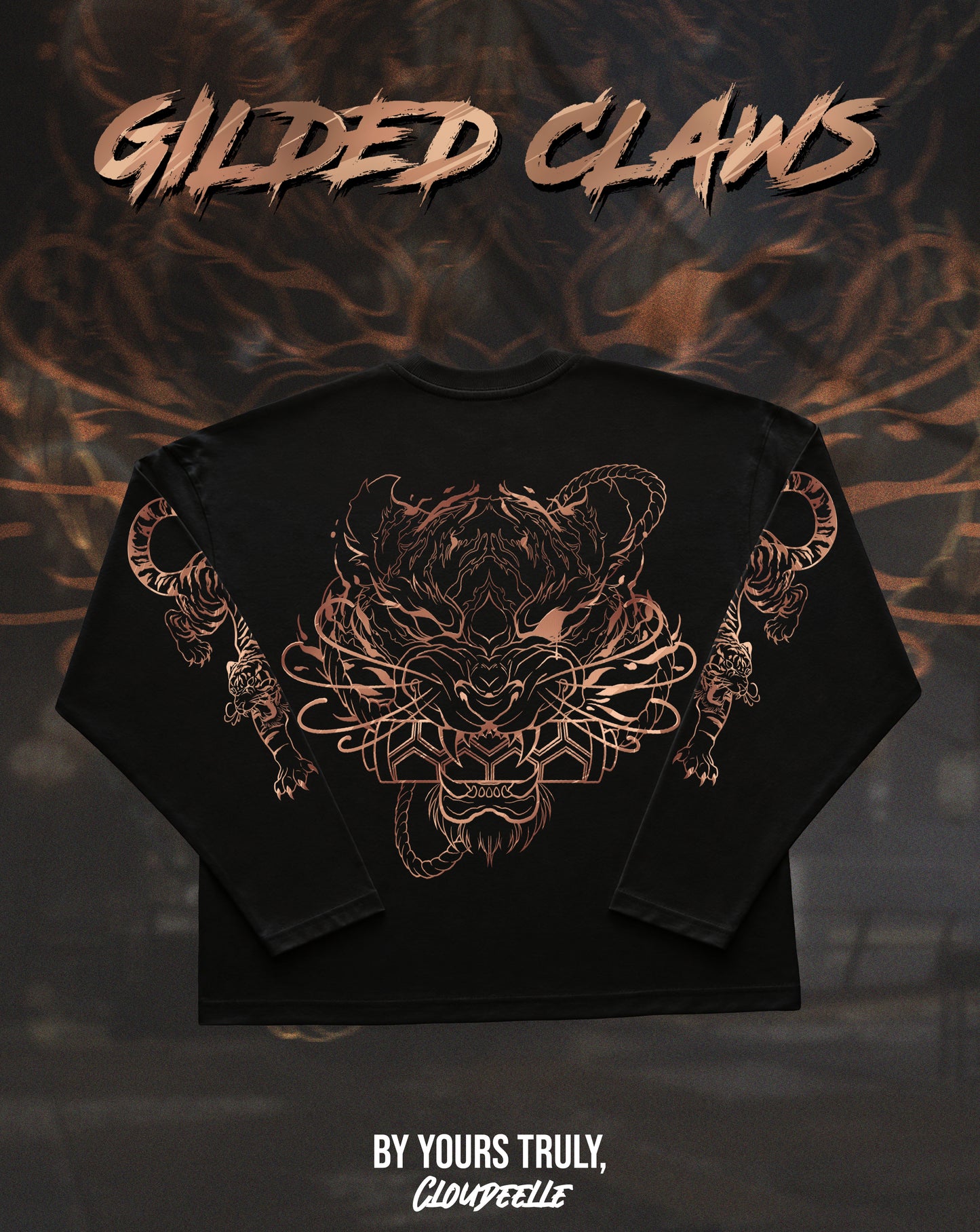 "Gilded Claws" - Oversized Boxy LS Tee