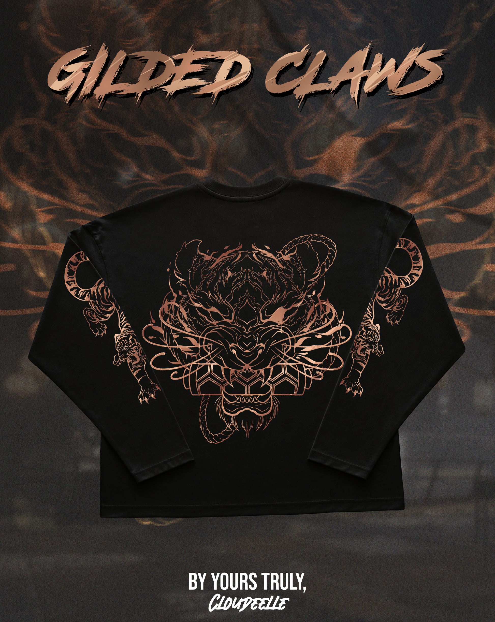 "Gilded Claws" - Oversized Boxy LS Tee