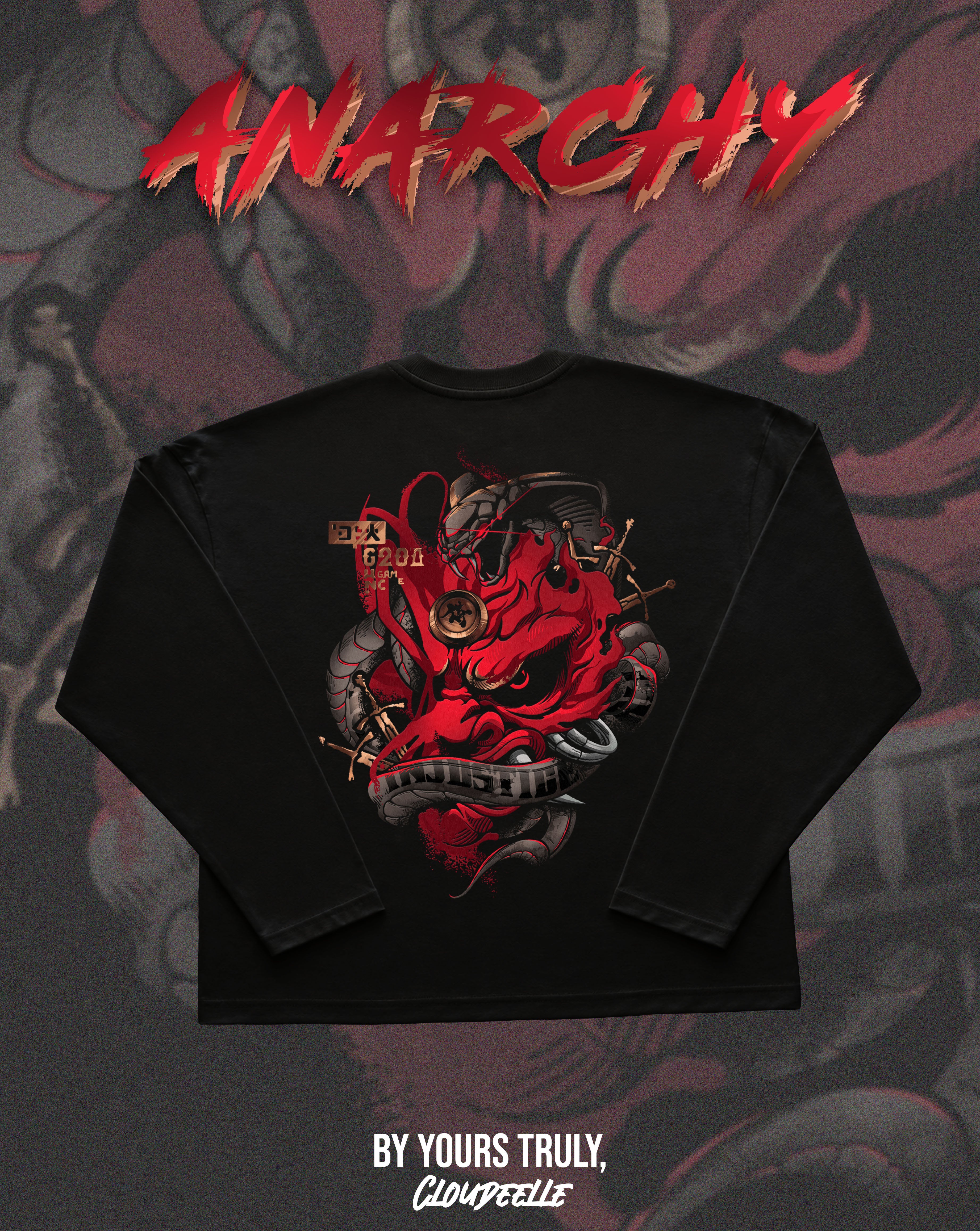 "Anarchy" - Oversized Boxy LS Tee