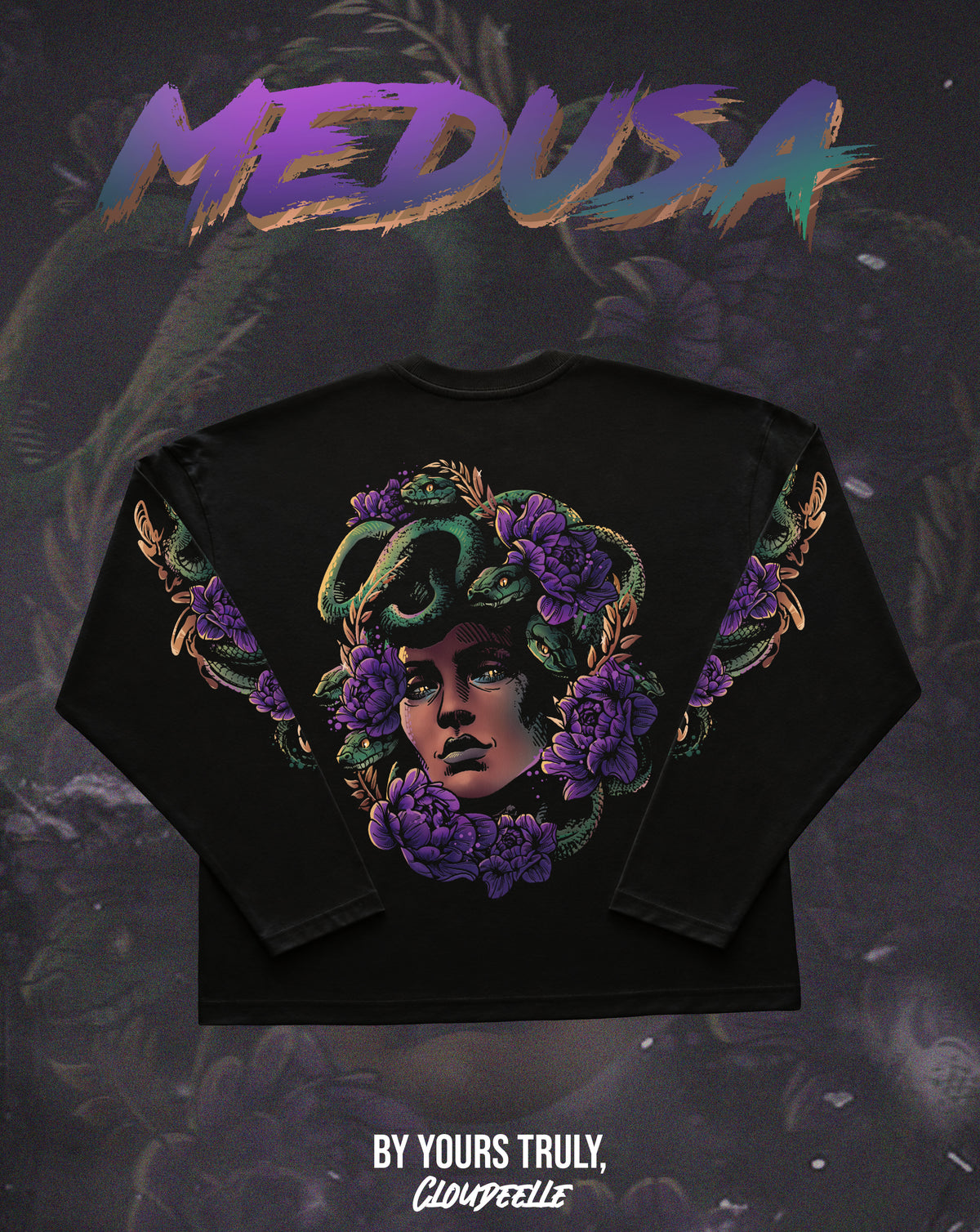 "Medusa" - Oversized Boxy LS Tee