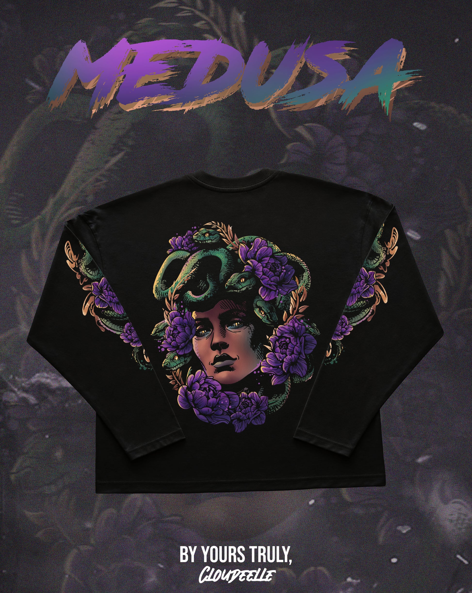 "Medusa" - Oversized Boxy LS Tee