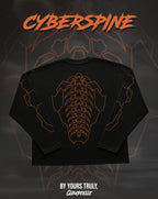 "Cyberspine" - Oversized Boxy LS Tee (Orange Version)
