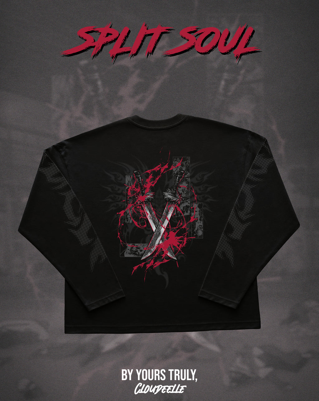 "Split Soul" - Oversized Boxy LS Tee