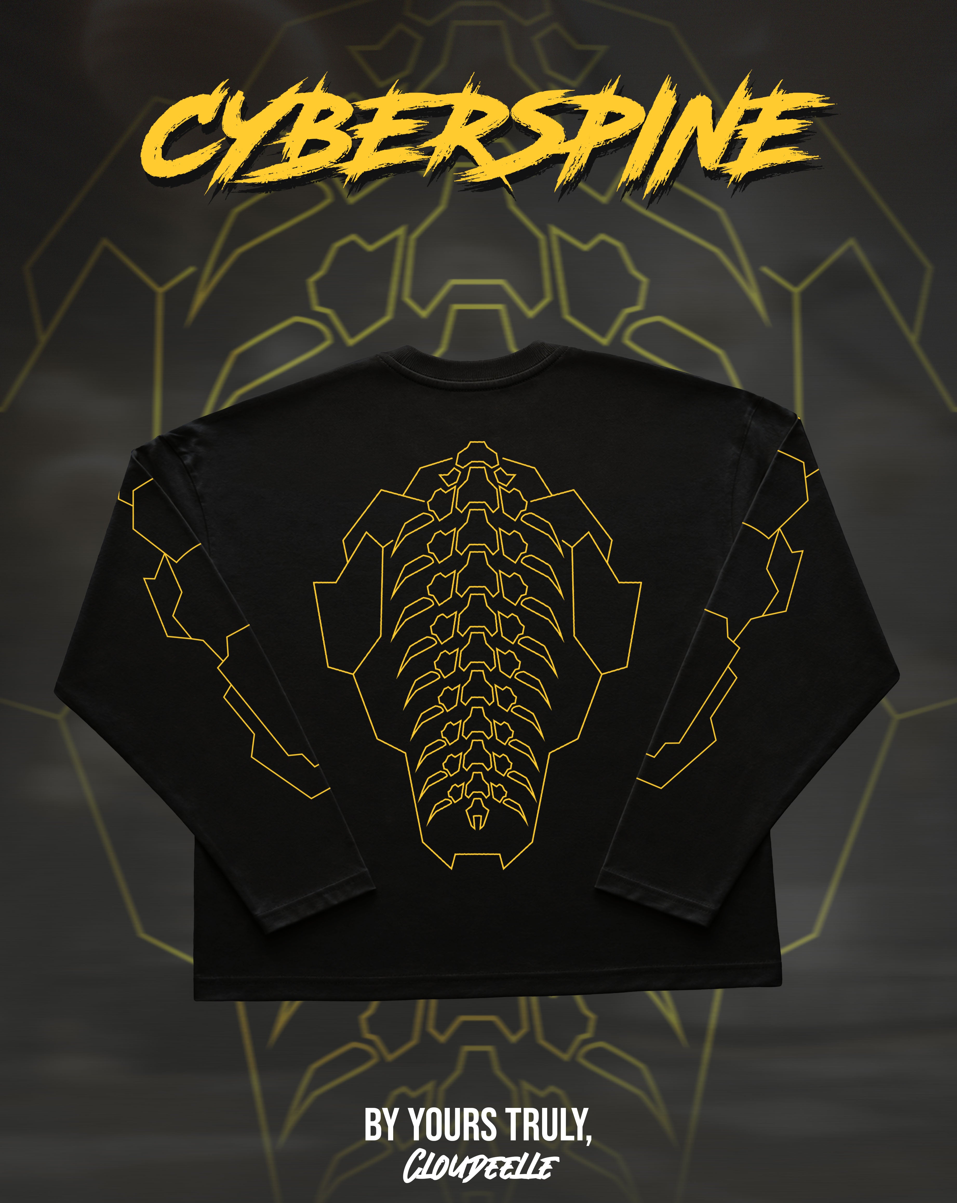 "Cyberspine" - Oversized Boxy LS Tee (Yellow Version)