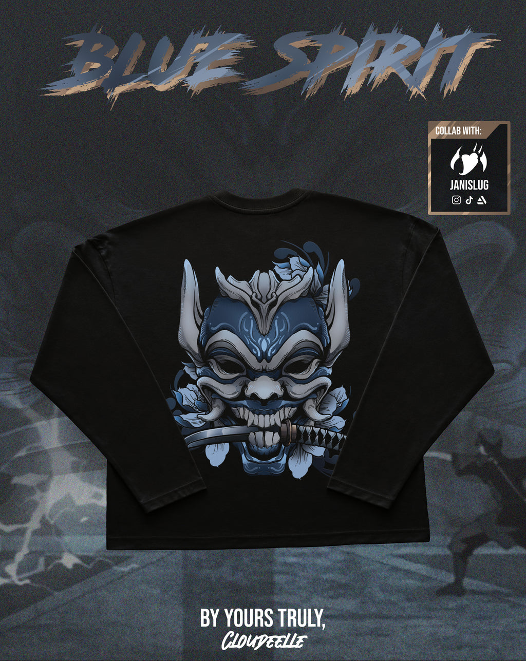 "Blue Spirit" - Oversized Boxy LS Tee