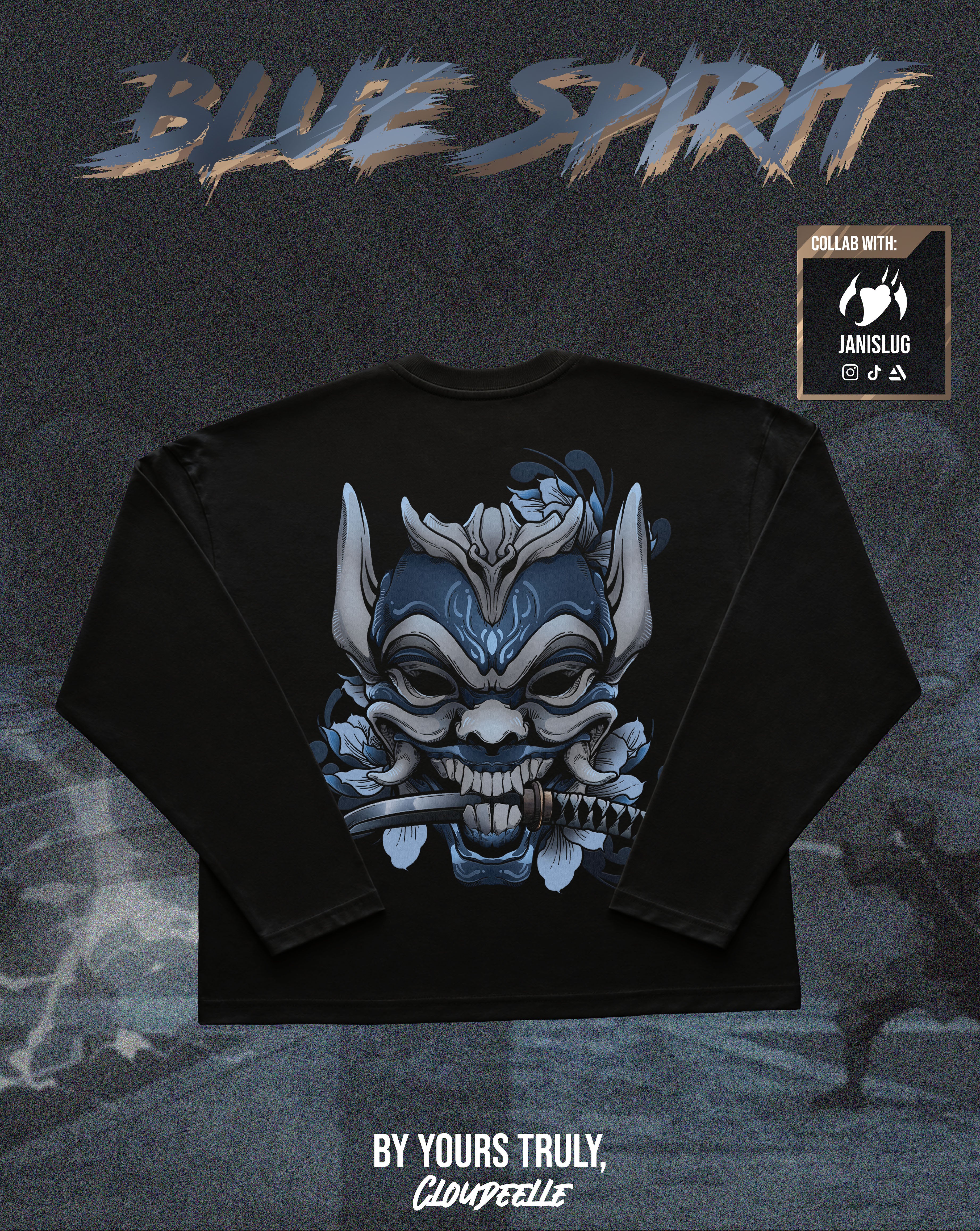 "Blue Spirit" - Oversized Boxy LS Tee