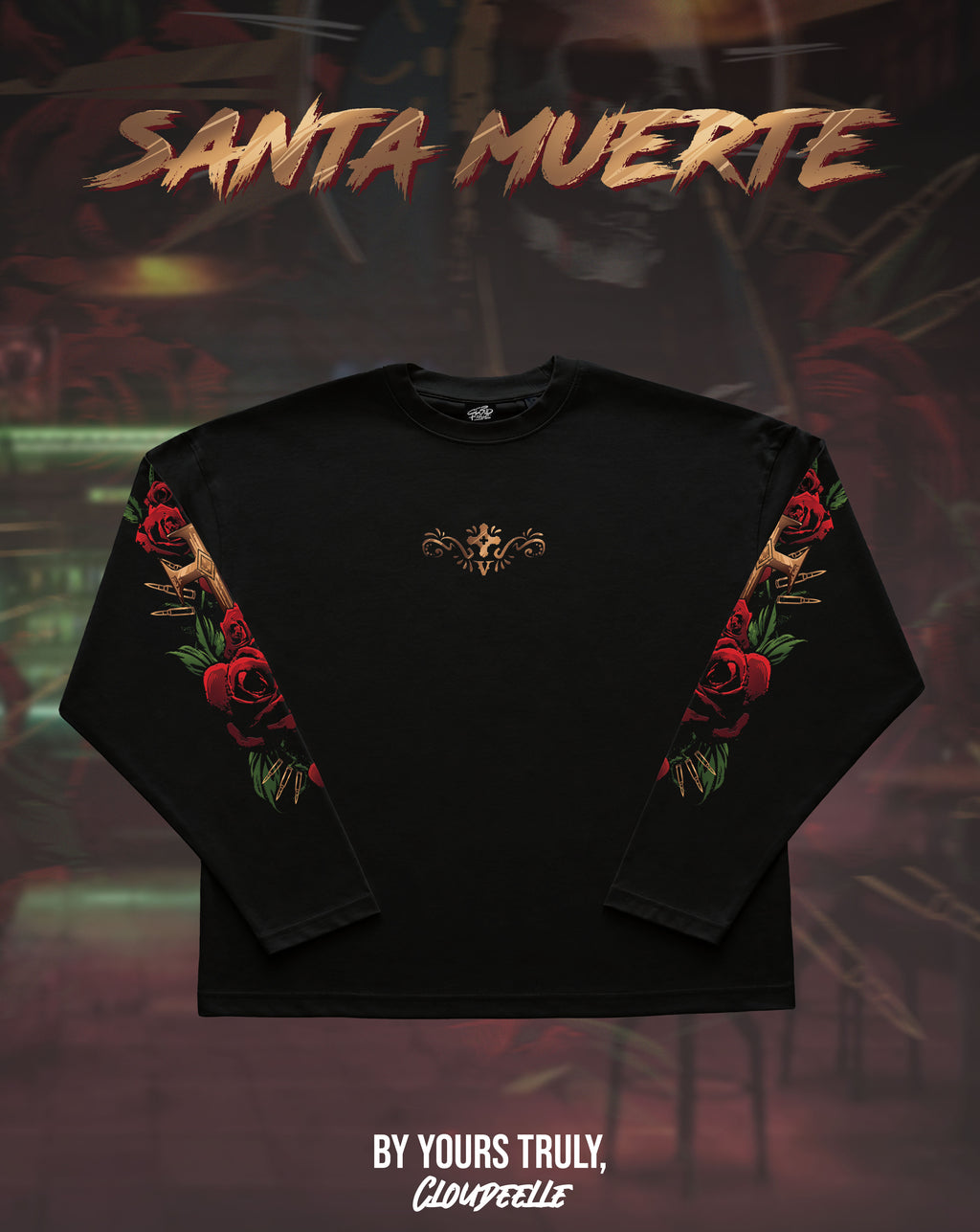 "Santa Muerte" - Oversized Boxy LS Tee