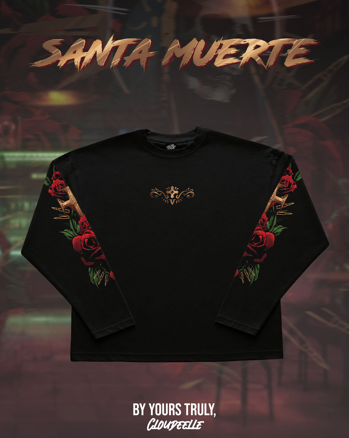 "Santa Muerte" - Oversized Boxy LS Tee