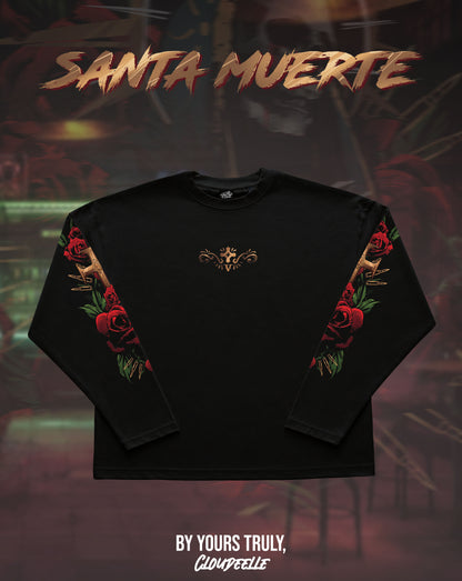 "Santa Muerte" - Oversized Boxy LS Tee