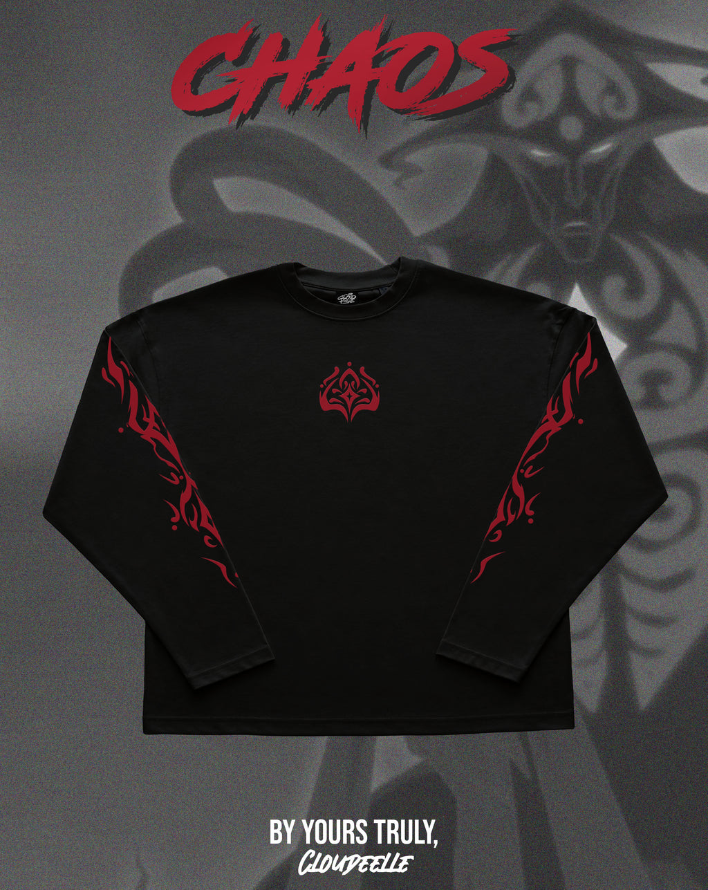 "Chaos" - Oversized Boxy LS Tee