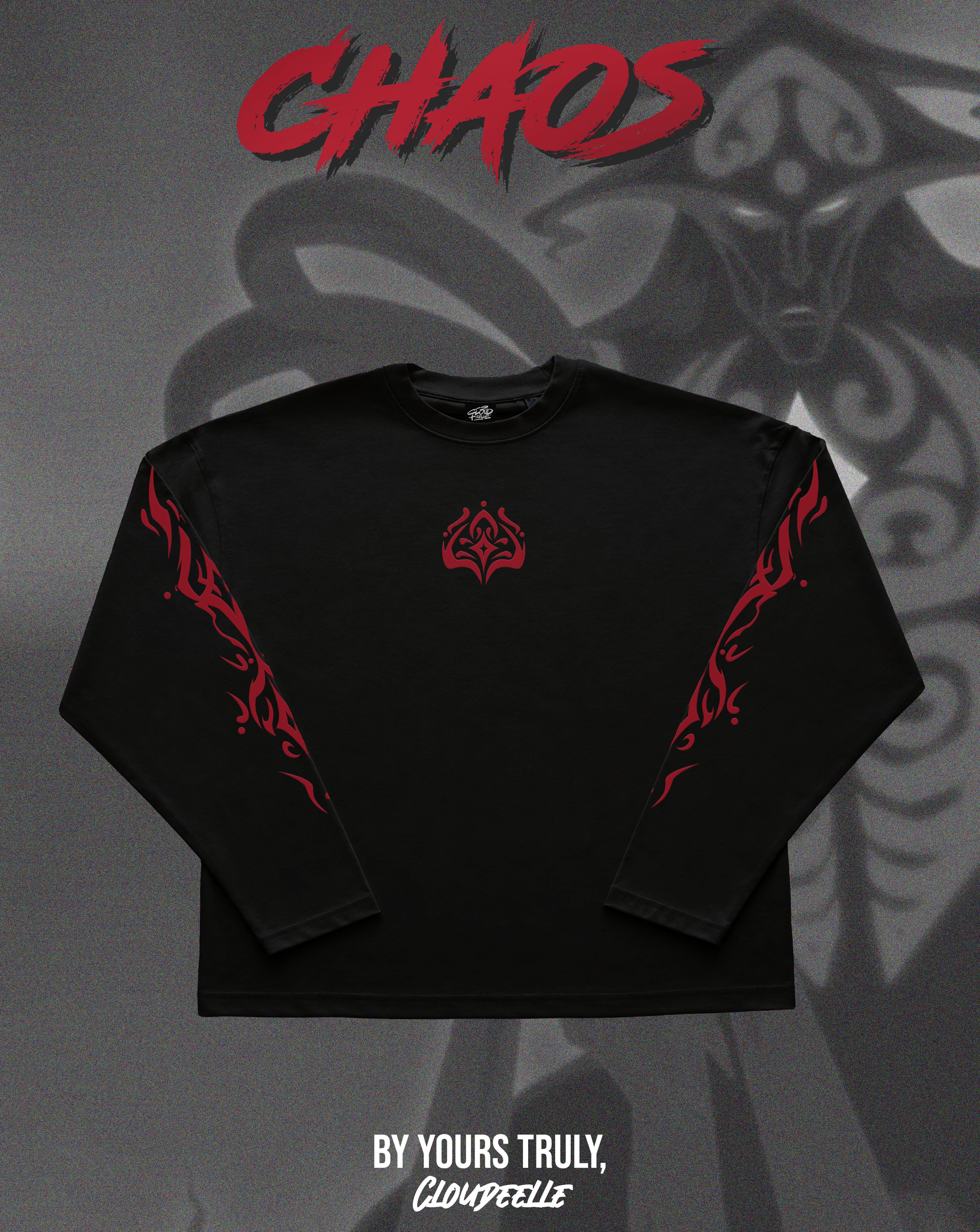 "Chaos" - Oversized Boxy LS Tee