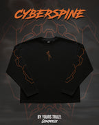 "Cyberspine" - Oversized Boxy LS Tee (Orange Version)