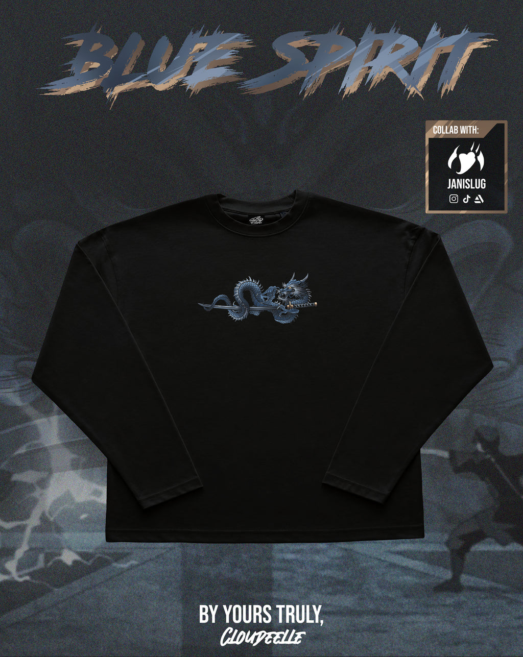 "Blue Spirit" - Oversized Boxy LS Tee