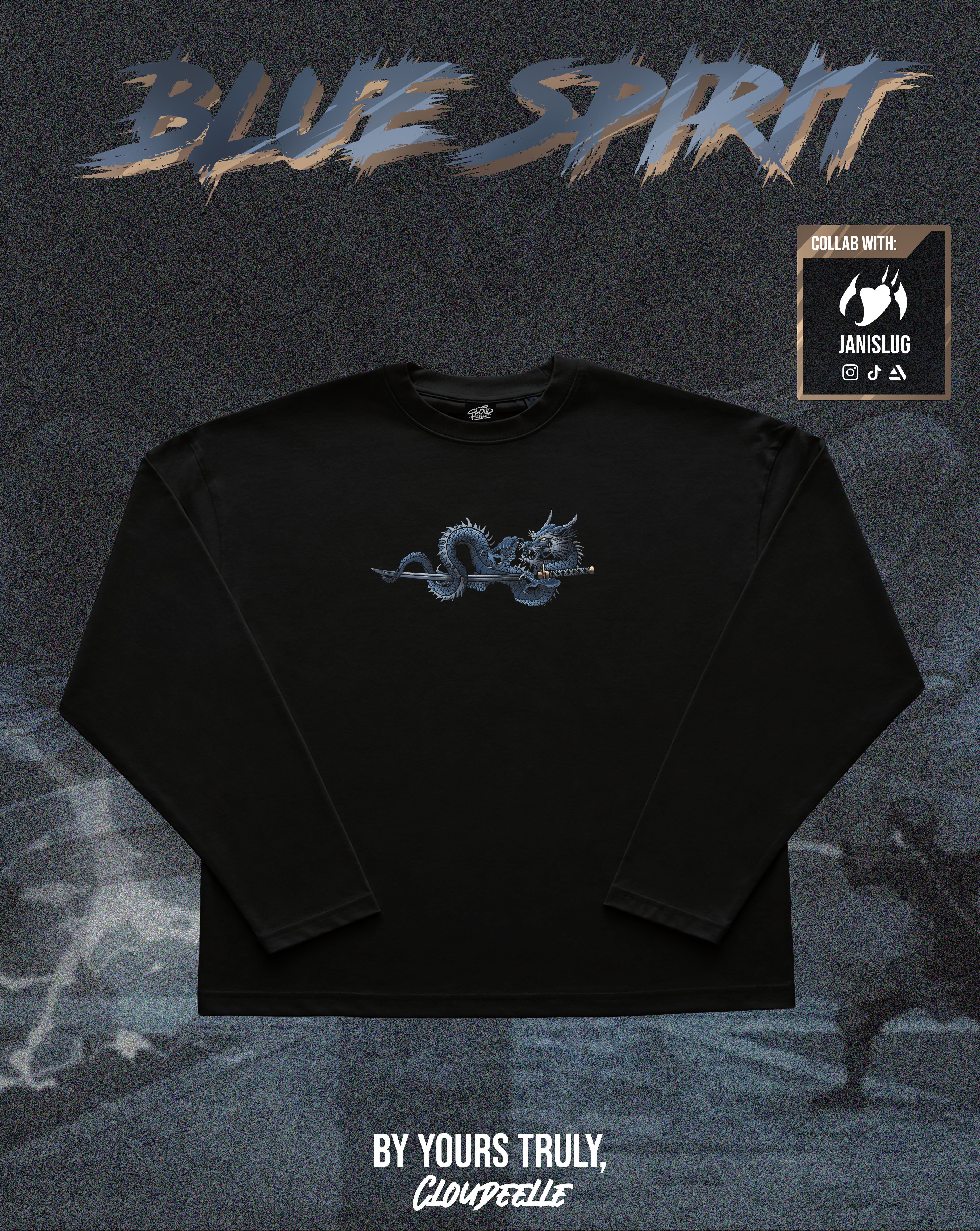 "Blue Spirit" - Oversized Boxy LS Tee