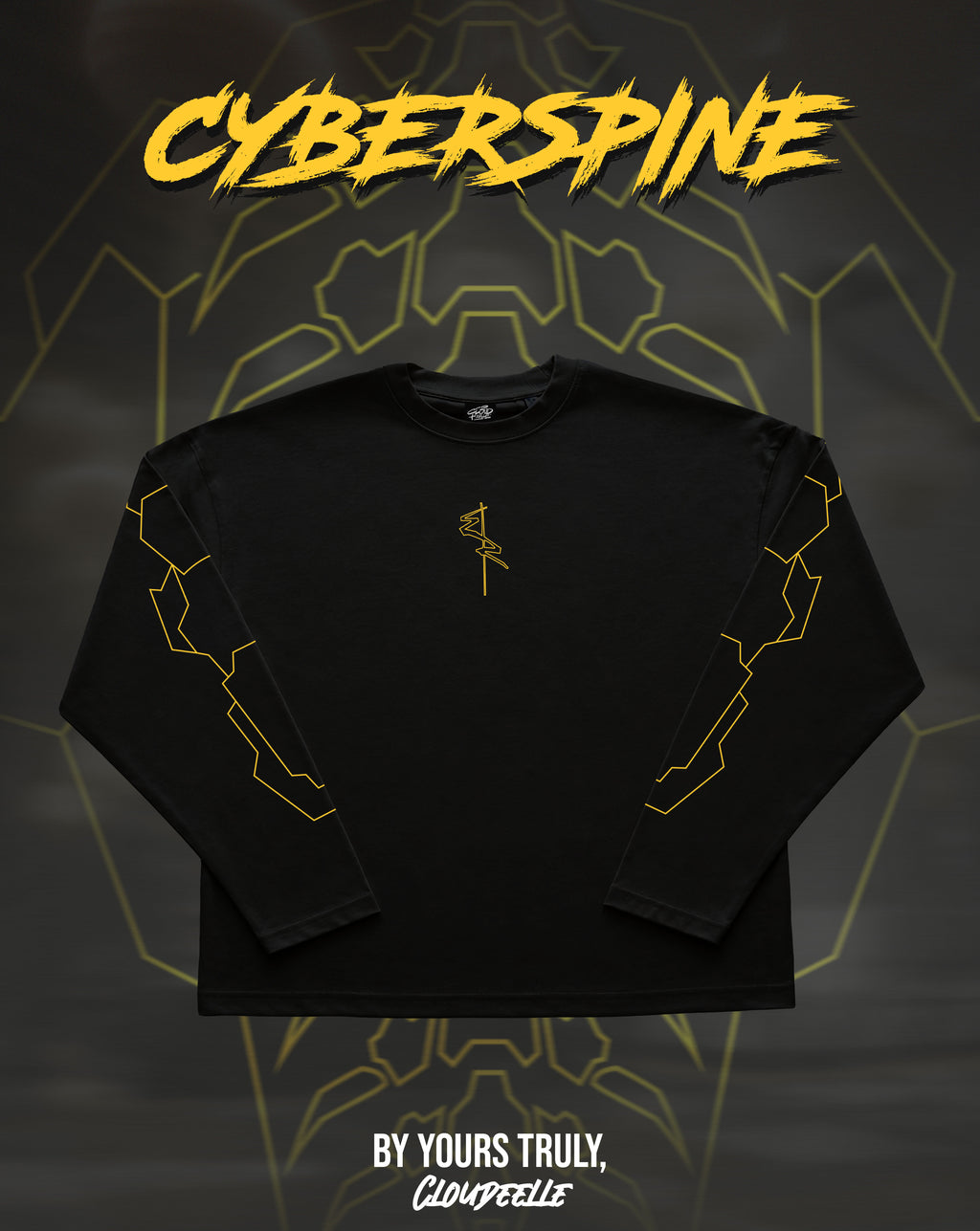 "Cyberspine" - Oversized Boxy LS Tee (Yellow Version)