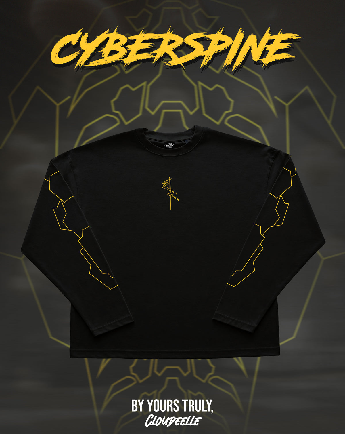 "Cyberspine" - Oversized Boxy LS Tee (Yellow Version)