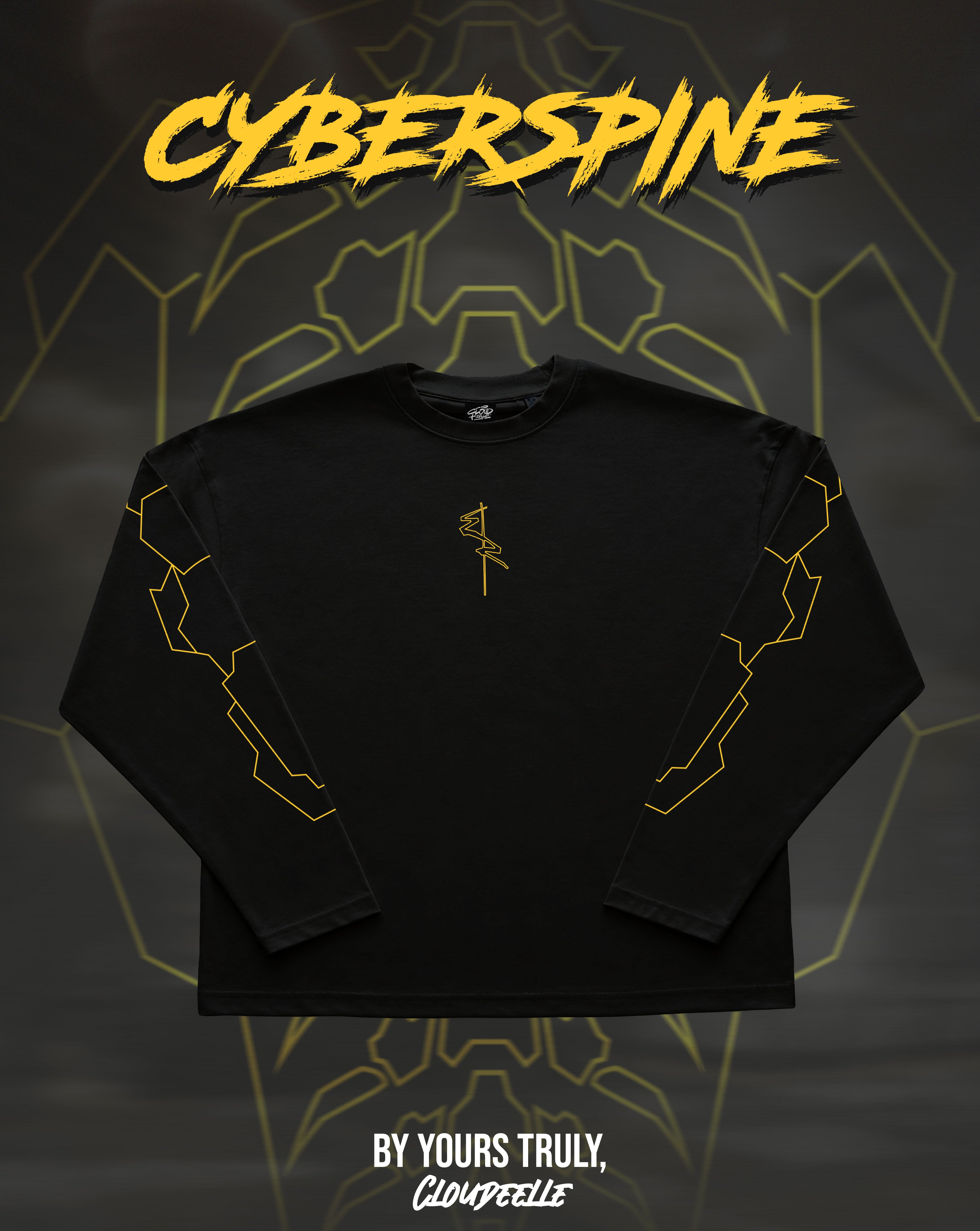 "Cyberspine" - Oversized Boxy LS Tee (Yellow Version)