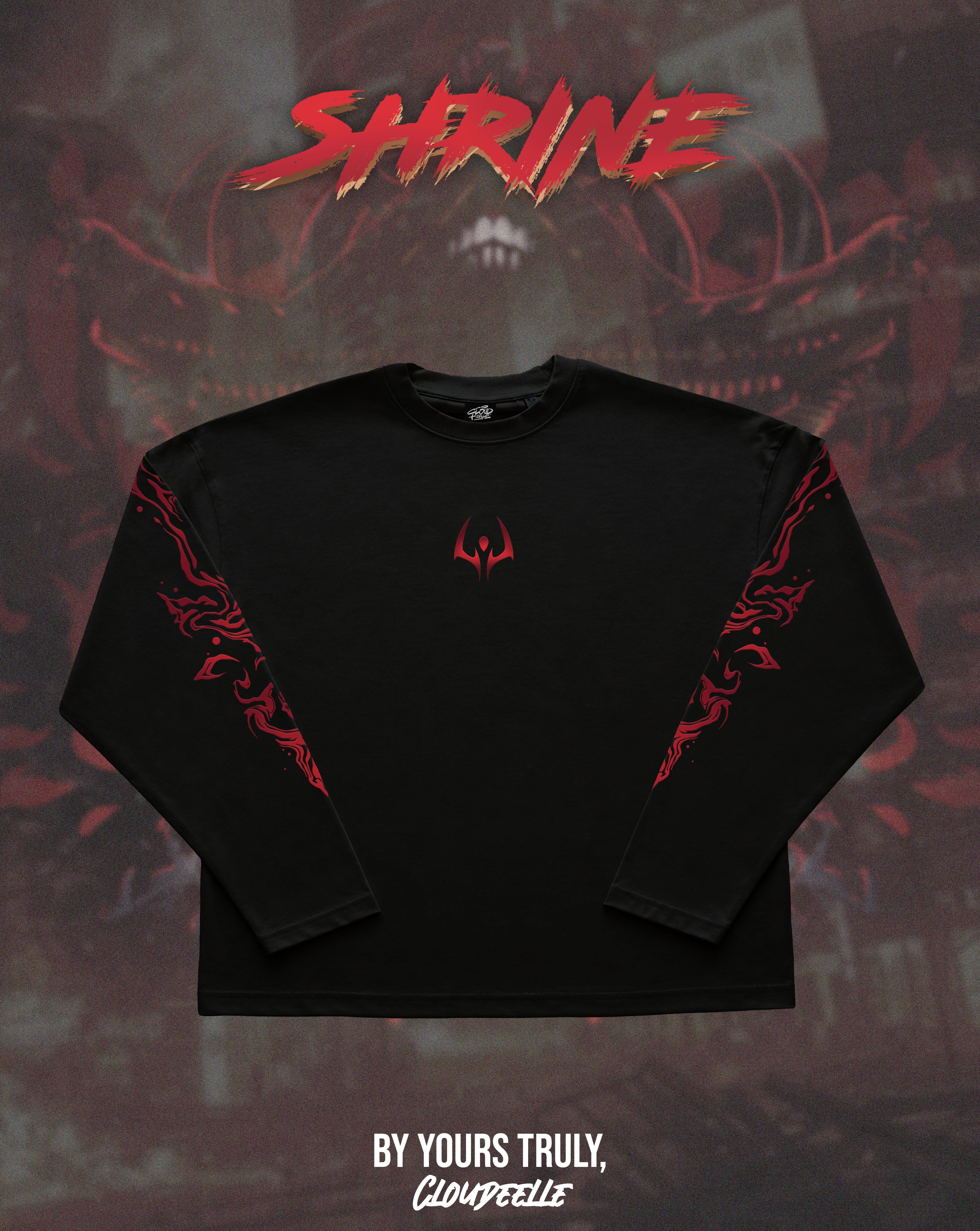 "Shrine" - Oversized Boxy LS Tee