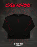 "Cyberspine" - Oversized Boxy LS Tee (Red Version)