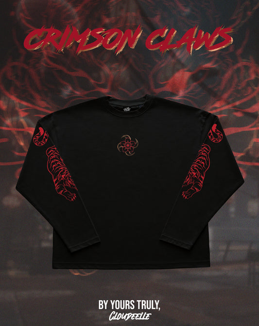 "Crimson Claws" - Oversized Boxy LS Tee
