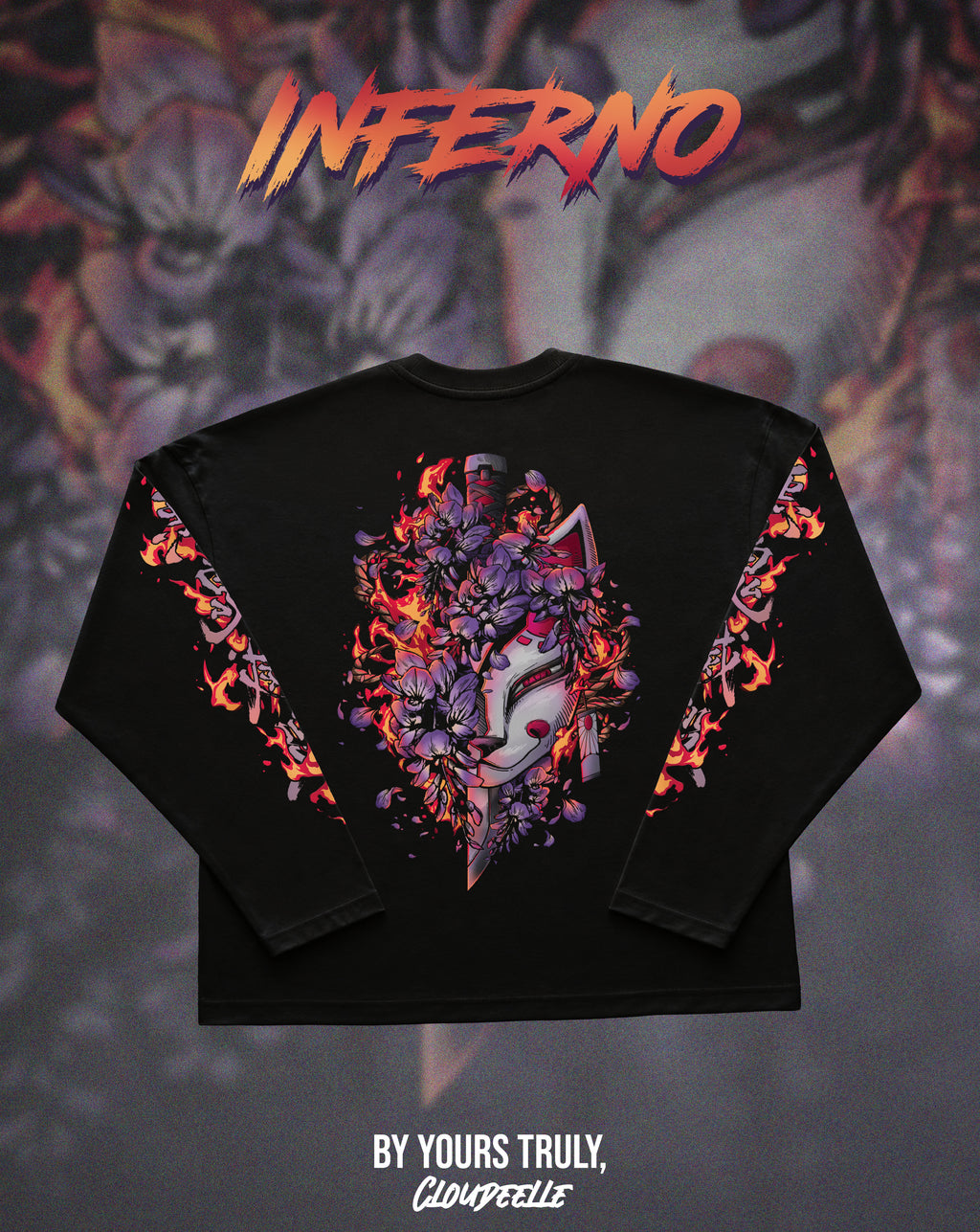 "Inferno" - Oversized Boxy LS Tee