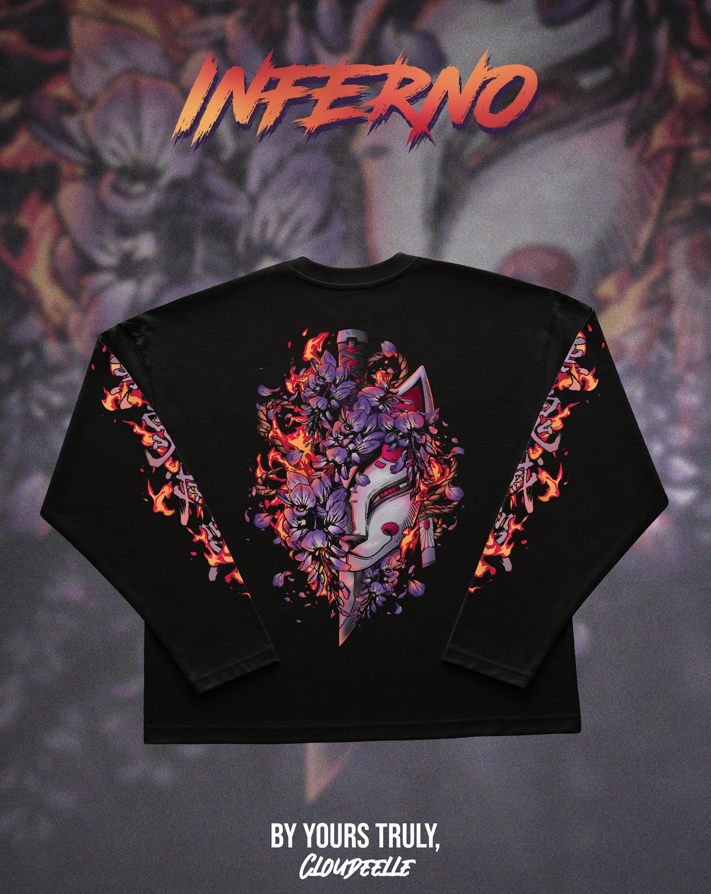 "Inferno" - Oversized Boxy LS Tee
