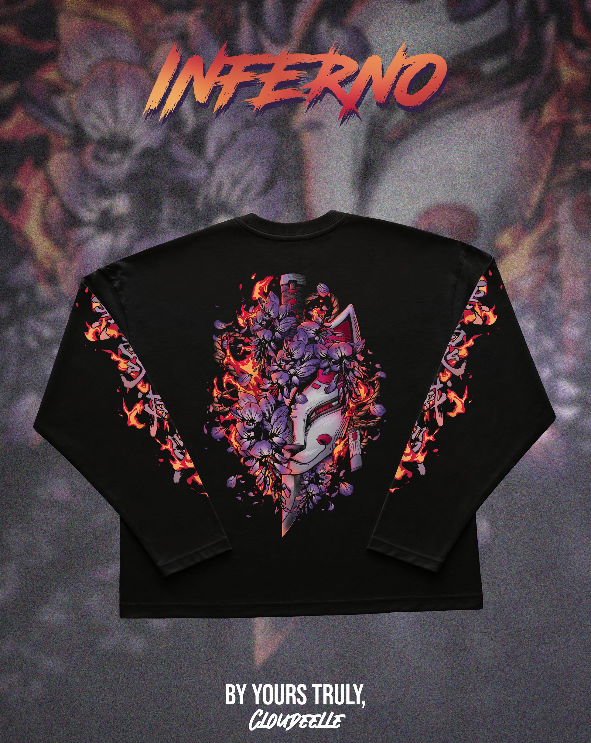 "Inferno" - Oversized Boxy LS Tee